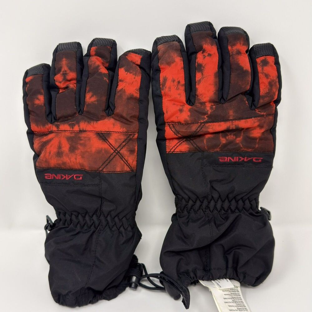 Dakine Kids XL Gore-Tex Insulated Ski Gloves Black Red Waterproof Snow